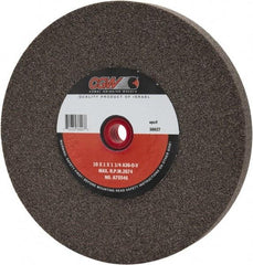Camel Grinding Wheels - 36 Grit Aluminum Oxide Bench & Pedestal Grinding Wheel - 10" Diam x 1-1/4" Hole x 1" Thick, 2483 Max RPM, O Hardness, Very Coarse Grade , Vitrified Bond - USA Tool & Supply