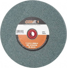 Camel Grinding Wheels - 80 Grit Silicon Carbide Bench & Pedestal Grinding Wheel - 7" Diam x 1" Hole x 3/4" Thick, 3760 Max RPM, I Hardness, Medium Grade , Vitrified Bond - USA Tool & Supply