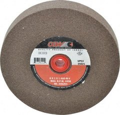 Camel Grinding Wheels - 80 Grit Aluminum Oxide Bench & Pedestal Grinding Wheel - 6" Diam x 1" Hole x 1" Thick, 4456 Max RPM, M Hardness, Medium Grade , Vitrified Bond - USA Tool & Supply