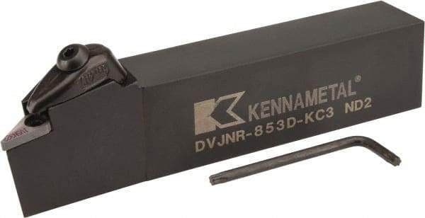 Kennametal - DVJN, Right Hand Cut, 3° Lead Angle, 1-1/4" Shank Height x 1" Shank Width, Negative Rake Indexable Turning Toolholder - 6" OAL, VN..33. Insert Compatibility, Series Kenclamp - USA Tool & Supply
