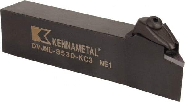Kennametal - DVJN, Left Hand Cut, 3° Lead Angle, 1-1/4" Shank Height x 1" Shank Width, Negative Rake Indexable Turning Toolholder - 6" OAL, VN..33. Insert Compatibility, Series Kenclamp - USA Tool & Supply