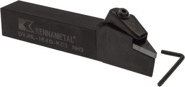 Kennametal - DVJN, Left Hand Cut, 3° Lead Angle, 1" Shank Height x 1" Shank Width, Negative Rake Indexable Turning Toolholder - 6" OAL, VN.. Insert Compatibility, Series Kenclamp - USA Tool & Supply