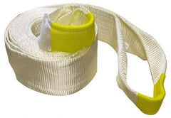 Erickson Manufacturing - 30' Long x 6" Wide, 55,000 Lb Basket Capacity, Polyester Web Sling - White, with Loop Ends - USA Tool & Supply