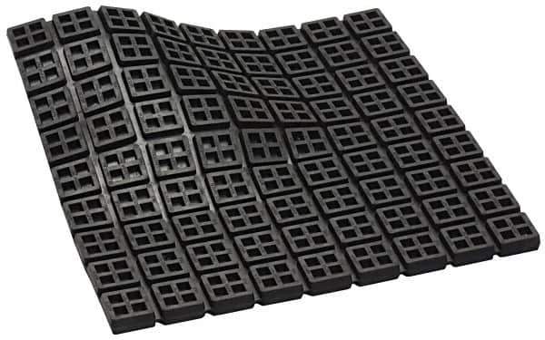 Mason Ind. - 18" Long x 18" Wide x 3/4" Thick, Neoprene, Machinery Leveling Pad & Mat - 14,580 Lb Max Load, Black - USA Tool & Supply