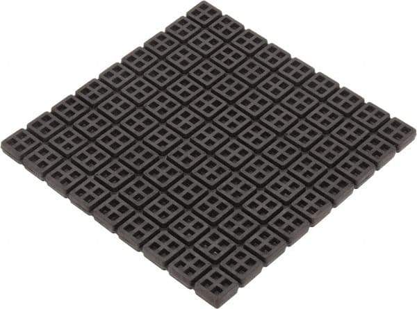 Mason Ind. - 18" Long x 18" Wide x 3/4" Thick, Rubber, Machinery Leveling Pad & Mat - 14,580 Lb Max Load, Black - USA Tool & Supply