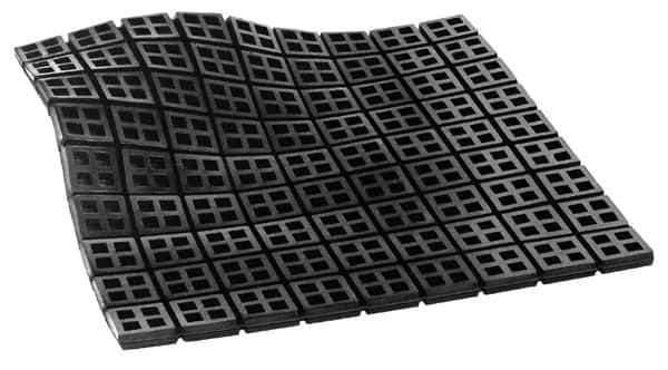 Mason Ind. - 18" Long x 18" Wide x 3/8" Thick, Rubber, Machinery Leveling Pad & Mat - 14,580 Lb Max Load, Black - USA Tool & Supply
