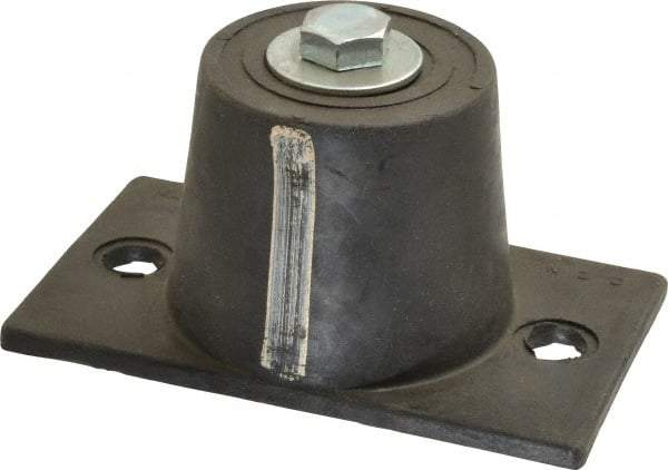 Mason Ind. - 1/2-13 Bolt Thread, 5-1/2" Long x 3-5/16" Wide x 2-3/4" High Stud Mount Leveling Pad & Mount - 750 Max Lb Capacity, 2-9/16" Base Diam - USA Tool & Supply