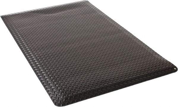 Wearwell - 5 Ft. Long x 3 Ft. Wide x 9/16 Inch Thick, Vinyl Diamond Plate Surface Pattern, Electrically Conductive Antistatic Matting - 1 x 106 to 8 x 106 Ohm Surface to Surface, 5 x 105 to 1 x 107 Ohm Surface to Ground Resistivity, Black - USA Tool & Supply