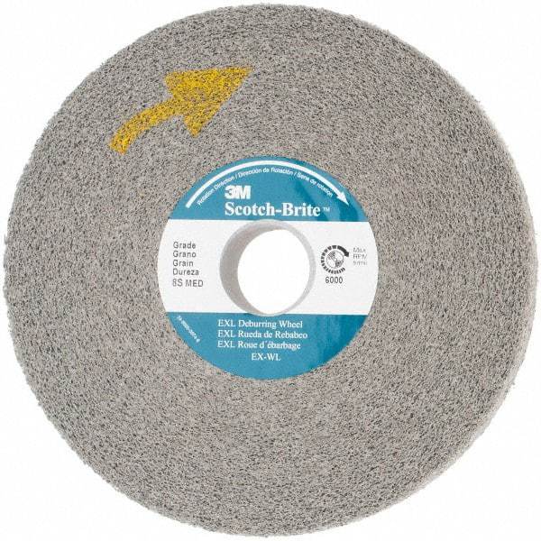 3M - 6" Diam, 1" Face Width, 1" Center Hole, Medium Grade, Silicon Carbide Deburring Wheel - Convolute, Hard Density 8 Grade, 6,000 RPM - USA Tool & Supply
