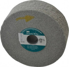 3M - 6" Diam, 2" Face Width, 1" Center Hole, Medium Grade, Aluminum Oxide Deburring Wheel - Convolute, Hard Density 8 Grade, 6,000 RPM - USA Tool & Supply