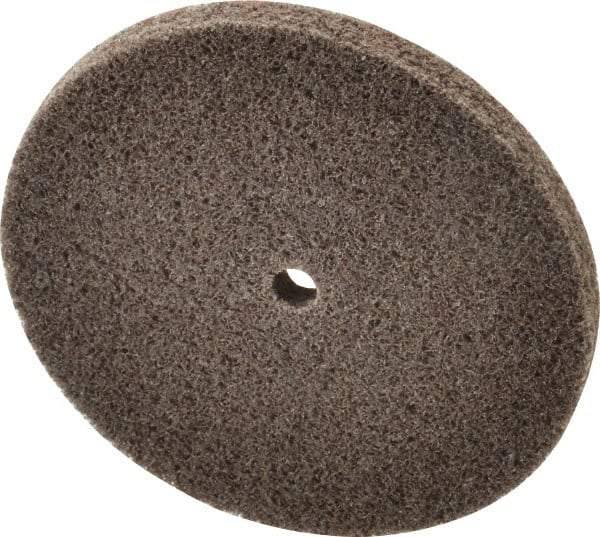 3M - 3" Diam, 1/4" Center Hole, Medium Grade, Aluminum Oxide Deburring Wheel - Unitized, Density 6 Hard, 18,100 RPM - USA Tool & Supply