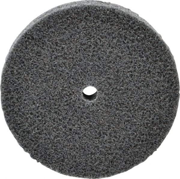 3M - 3" Diam, 1/2" Face Width, 1/4" Center Hole, Fine Grade, Silicon Carbide Deburring Wheel - Unitized, Soft Density 2 Grade, 10,000 RPM - USA Tool & Supply