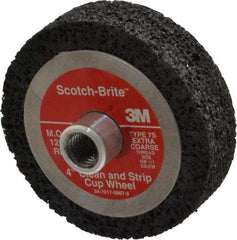 3M - 4" Diam, 1" Face Width, Very Coarse Grade, Silicon Carbide Deburring Wheel - Unitized, Hard Density 7 Grade, 12,000 RPM - USA Tool & Supply