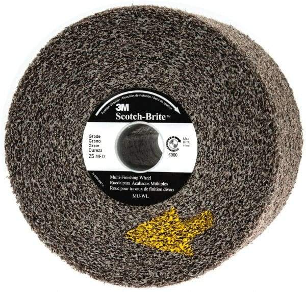 3M - 6" Diam, 4" Face Width, 1" Center Hole, Medium Grade, Silicon Carbide Deburring Wheel - Convolute, Soft Density 2 Grade, 6,000 RPM - USA Tool & Supply