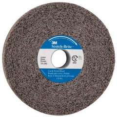 3M - 2" Diam, 1/8" Face Width, 1/4" Center Hole, Fine Grade, Aluminum Oxide Deburring Wheel - Unitized, Medium Density 5 Grade, 22,100 RPM - USA Tool & Supply