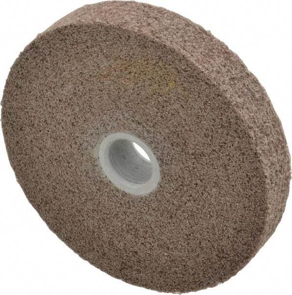 3M - 6" Diam, 1" Face Width, 1" Center Hole, Medium Grade, Aluminum Oxide Deburring Wheel - Convolute, Hard Density 7 Grade, 6,000 RPM - USA Tool & Supply