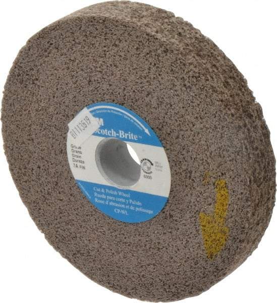 3M - 6" Diam, 1" Face Width, 1" Center Hole, Fine Grade, Aluminum Oxide Deburring Wheel - Convolute, Hard Density 7 Grade, 6,000 RPM - USA Tool & Supply