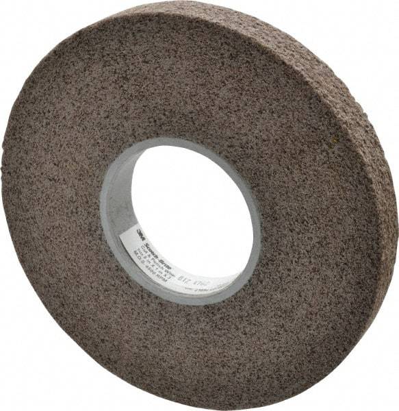 3M - 8" Diam, 1" Face Width, 3" Center Hole, Fine Grade, Aluminum Oxide Deburring Wheel - Convolute, Hard Density 7 Grade, 4,500 RPM - USA Tool & Supply