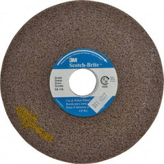 3M - 6" Diam, 1/2" Face Width, 1" Center Hole, Fine Grade, Aluminum Oxide Deburring Wheel - Convolute, Medium Density 5 Grade, 6,000 RPM - USA Tool & Supply