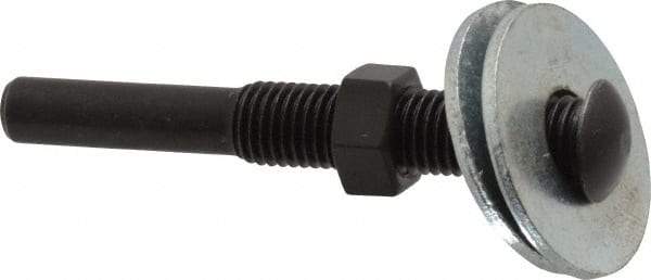 3M - 1/4" Shank Diam Unitized Deburring Wheel Mandrel - Compatible with 2 Inch, 3" Diam x 1/4" Wide x 1/4" Hole Deburring Wheels - USA Tool & Supply