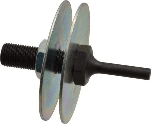 3M - 1/4" Shank Diam Unitized Deburring Wheel Mandrel - Compatible with 3" - 6" Diam x 1/4" Wide x 1/2" Hole Deburring Wheels - USA Tool & Supply