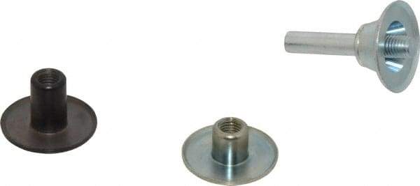 3M - 1/4" Shank Diam Unitized Deburring Wheel Mandrel - Compatible with 2" - 4" Diam x 1/8" Wide x 3/8" Hole Deburring Wheels - USA Tool & Supply