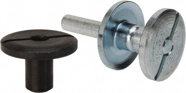3M - 1/4" Shank Diam Unitized Deburring Wheel Mandrel - Compatible with 2" - 4" Diam x 3/4" Wide x 3/8" Hole Deburring Wheels - USA Tool & Supply