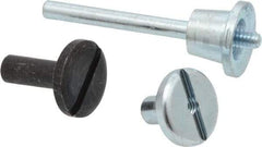 3M - 1/8" Shank Diam Unitized Deburring Wheel Mandrel - Compatible with 1" - 2" Diam x 1/8" Wide x 3/16" Hole Deburring Wheels - USA Tool & Supply