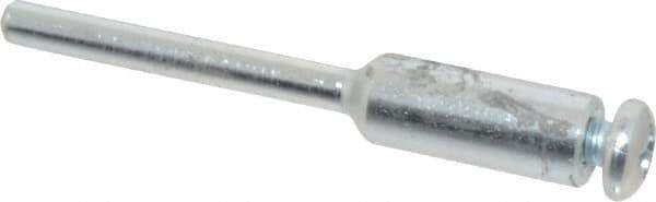 3M - 1/8" Shank Diam Unitized Deburring Wheel Mandrel - Compatible with 1/2" - 1" Diam x 1/8" Wide x 3/16" Hole Deburring Wheels - USA Tool & Supply