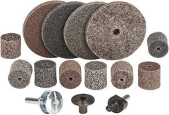 3M - 14 Piece Deburring Kit - 1 & 3" Diam Unitized Wheels in Fine, Medium & Coarse Grades, 1/4" Inch Shank Diam, Aluminum Oxide, Silicon Carbide, Mandrel Connection, Shank Included - USA Tool & Supply