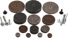 3M - 30 Piece Deburring Kit - 1/2, 1, 1-1/2 & 2" Diam Unitized Wheels in Fine, Medium & Coarse Grades, 1/8 & 1/4" Shank Diam, Aluminum Oxide & Silicon Carbide - USA Tool & Supply
