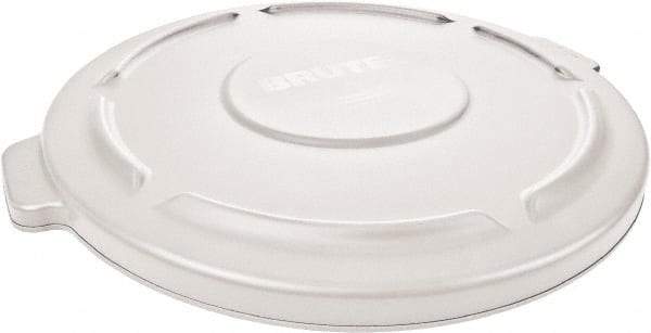 Rubbermaid - Round Lid for Use with 20 Gal Round Trash Cans - White, Polyethylene, For Brute Trash Cans - USA Tool & Supply