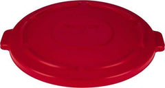 Rubbermaid - Round Lid for Use with 44 Gal Round Trash Cans - Red, Polyethylene, For Brute Trash Cans - USA Tool & Supply