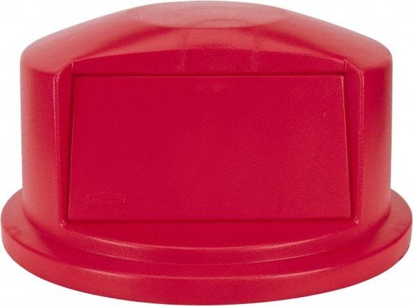 Rubbermaid - Round Lid for Use with 32 Gal Round Trash Cans - Red, Polyethylene, For 2632 Brute Trash Cans - USA Tool & Supply