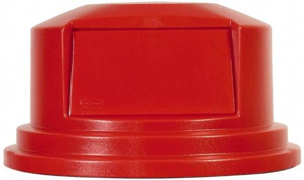 Rubbermaid - Round Lid for Use with 55 Gal Round Trash Cans - Red, Polyethylene, For 2655 Brute Trash Cans - USA Tool & Supply