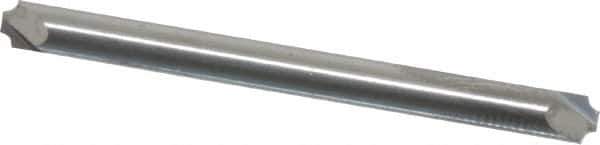 Accupro - 0.031" Radius, 1/8" Mill Diam, 2 Flute Solid Carbide Corner Rounding End Mill - Double End, Uncoated, 1-1/2" OAL, 1/8" Shank Diam - USA Tool & Supply