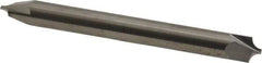 Accupro - 0.094" Radius, 1/4" Mill Diam, 2 Flute Solid Carbide Corner Rounding End Mill - Double End, Uncoated, 2-1/2" OAL, 1/4" Shank Diam - USA Tool & Supply