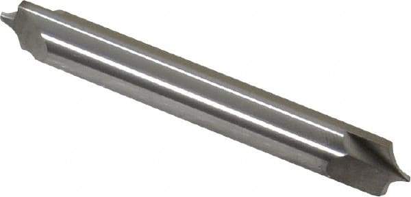 Accupro - 1/8" Radius, 5/16" Mill Diam, 2 Flute Solid Carbide Corner Rounding End Mill - Double End, Uncoated, 2-1/2" OAL, 5/16" Shank Diam - USA Tool & Supply