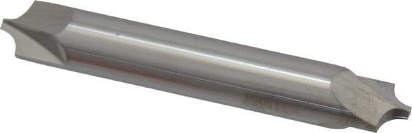 Accupro - 0.14" Radius, 3/8" Mill Diam, 2 Flute Solid Carbide Corner Rounding End Mill - Double End, Uncoated, 2-1/2" OAL, 3/8" Shank Diam - USA Tool & Supply