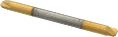 Accupro - 0.015" Radius, 1/8" Mill Diam, 2 Flute Solid Carbide Corner Rounding End Mill - Double End, TiN Finish, 1-1/2" OAL, 1/8" Shank Diam - USA Tool & Supply