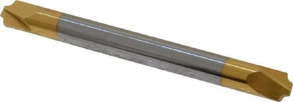 Accupro - 0.046" Radius, 3/16" Mill Diam, 2 Flute Solid Carbide Corner Rounding End Mill - Double End, TiN Finish, 2" OAL, 3/16" Shank Diam - USA Tool & Supply