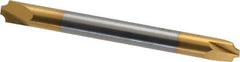 Accupro - 0.05" Radius, 3/16" Mill Diam, 2 Flute Solid Carbide Corner Rounding End Mill - Double End, TiN Finish, 2" OAL, 3/16" Shank Diam - USA Tool & Supply