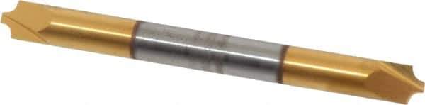 Accupro - 0.062" Radius, 3/16" Mill Diam, 2 Flute Solid Carbide Corner Rounding End Mill - Double End, TiN Finish, 2" OAL, 3/16" Shank Diam - USA Tool & Supply