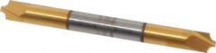 Accupro - 0.062" Radius, 3/16" Mill Diam, 2 Flute Solid Carbide Corner Rounding End Mill - Double End, TiN Finish, 2" OAL, 3/16" Shank Diam - USA Tool & Supply