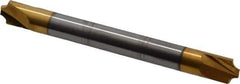 Accupro - 0.072" Radius, 1/4" Mill Diam, 2 Flute Solid Carbide Corner Rounding End Mill - Double End, TiN Finish, 2-1/2" OAL, 1/4" Shank Diam - USA Tool & Supply