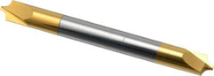 Accupro - 0.094" Radius, 1/4" Mill Diam, 2 Flute Solid Carbide Corner Rounding End Mill - Double End, TiN Finish, 2-1/2" OAL, 1/4" Shank Diam - USA Tool & Supply