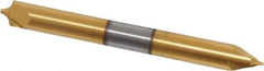 Accupro - 0.1" Radius, 1/4" Mill Diam, 2 Flute Solid Carbide Corner Rounding End Mill - Double End, TiN Finish, 2-1/2" OAL, 1/4" Shank Diam - USA Tool & Supply