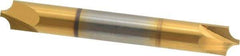 Accupro - 0.118" Radius, 5/16" Mill Diam, 2 Flute Solid Carbide Corner Rounding End Mill - Double End, TiN Finish, 2-1/2" OAL, 5/16" Shank Diam - USA Tool & Supply
