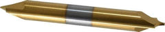 Accupro - 1/8" Radius, 5/16" Mill Diam, 2 Flute Solid Carbide Corner Rounding End Mill - Double End, TiN Finish, 2-1/2" OAL, 5/16" Shank Diam - USA Tool & Supply