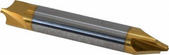 Accupro - 0.14" Radius, 3/8" Mill Diam, 2 Flute Solid Carbide Corner Rounding End Mill - Double End, TiN Finish, 2-1/2" OAL, 3/8" Shank Diam - USA Tool & Supply